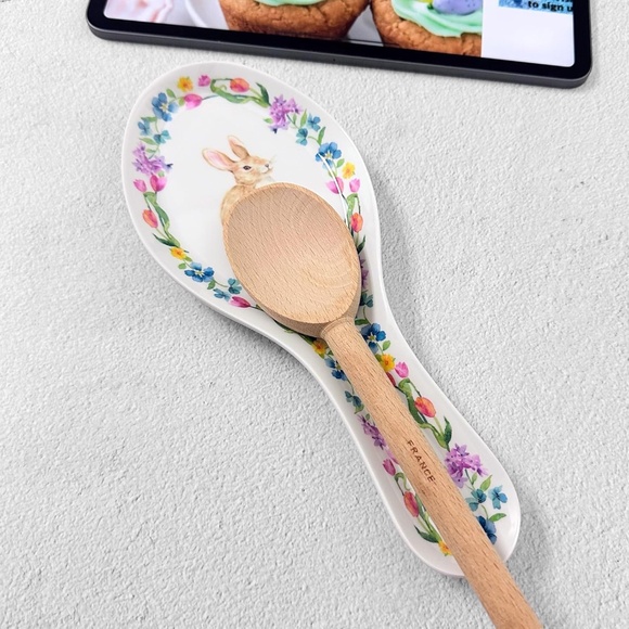 Melamine Spoon Rest Spoon 9.625 Inch for Kitchen Counter, Hello Easter Design - Picture 6 of 8